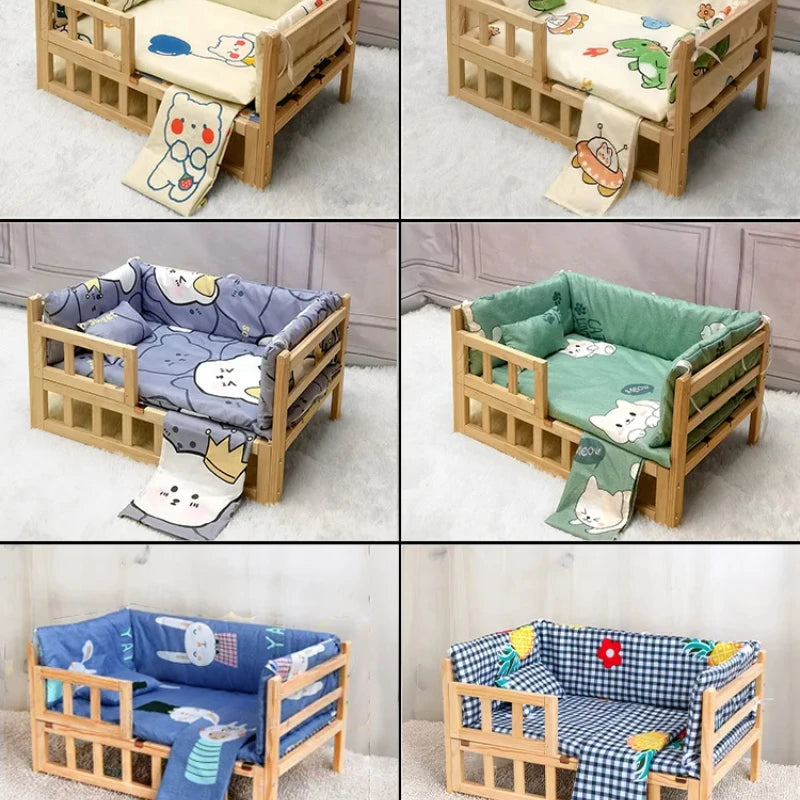 Off the Ground Solid Wood Pet Bed Four Season Universal Dog Bed Small to Large Teddy Bed at Special Price