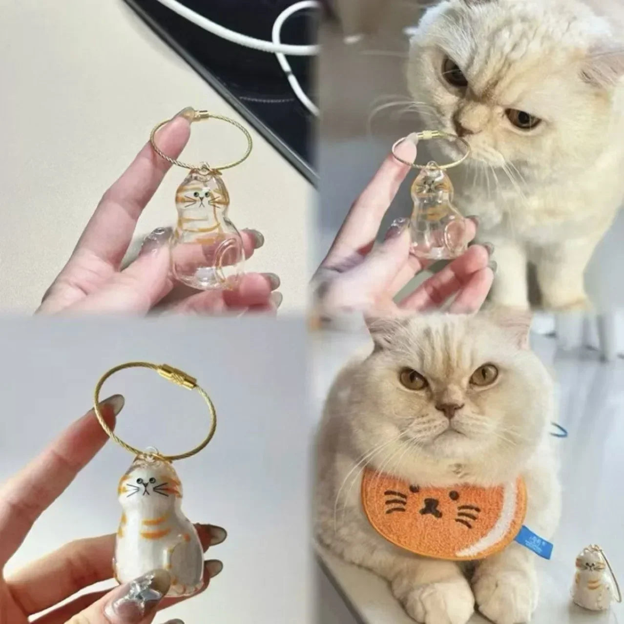 1-5PCS Personalized Cat Hair Jewelry Keyring Pet Memorial Keepsake Holder for Ashes or Fur Unique Gift for Grieving Pet Lovers