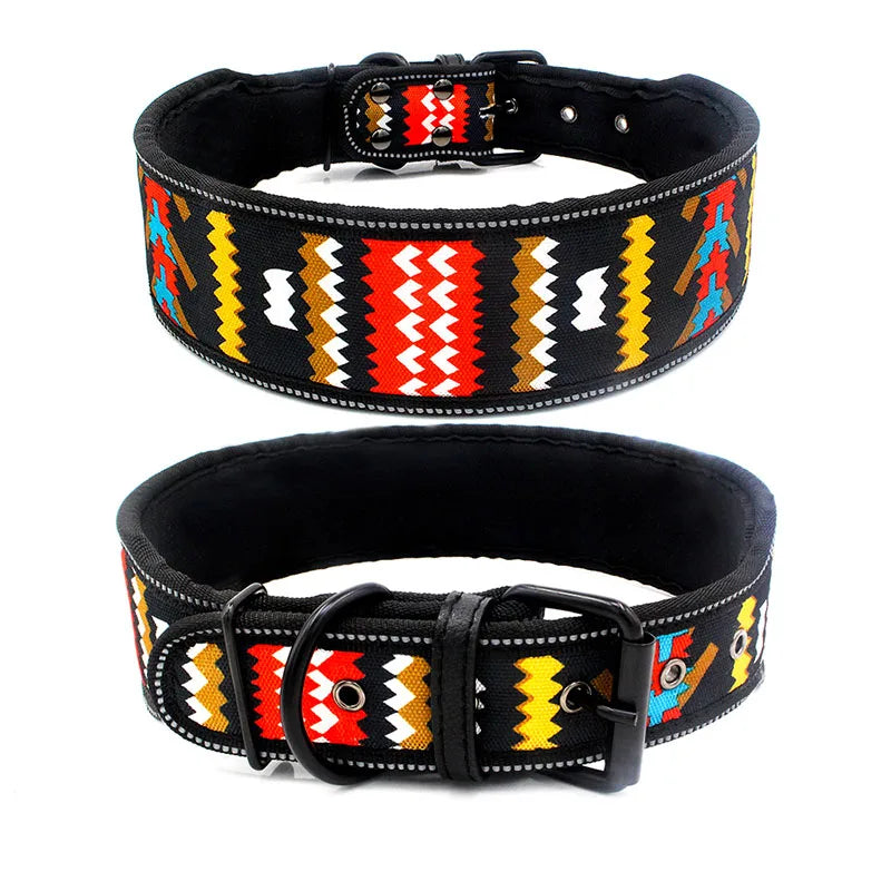 Fashion Big Dog Collar Reflective Adjustable Pet Collars for Small Medium Large Dogs German Shepherd Whippet Pets Accessories