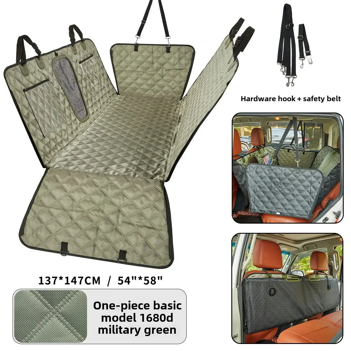 Car Dog Cushion Pet Car Rear Seat Cover Car Pet Seat Cushion Waterproof and Dirt-resistant