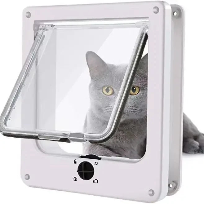 2629330105003+3 Dog Cat Flap   Way Security Lock Flap Door for Cats Kitten ABS Plastic Small Pet Gate Door Kit Cat