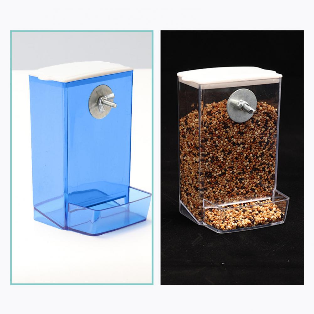 Bird Feeders Automatic Parrot Feeder Drinker with Dustproof Lid Mount Budgie Cockatiel Conure Food Dispenser Pet Supplies