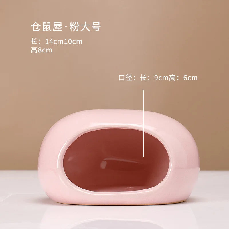Hamster Escape Nest Ceramic Stone House Gold Silk Mat Guinea Pig Supplies Dwarf Guinea Pig Summer Ice House Sleeping