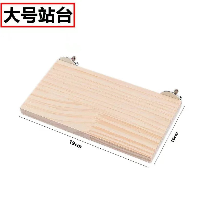 Parrot Bird Wood Perch Stand Platform Rectangle Board For Budgie Parakeet Cockatiel Fan-shaped Shelf Stand Hamster Gerbil Rat