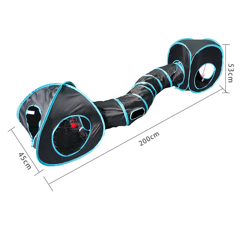 Collapsible Rainbow Cat Tunnel Pet Tube Play Toy Indoor Outdoor Kitty Puppy Toys for Puzzle Exercising Hiding Training Cat Toys