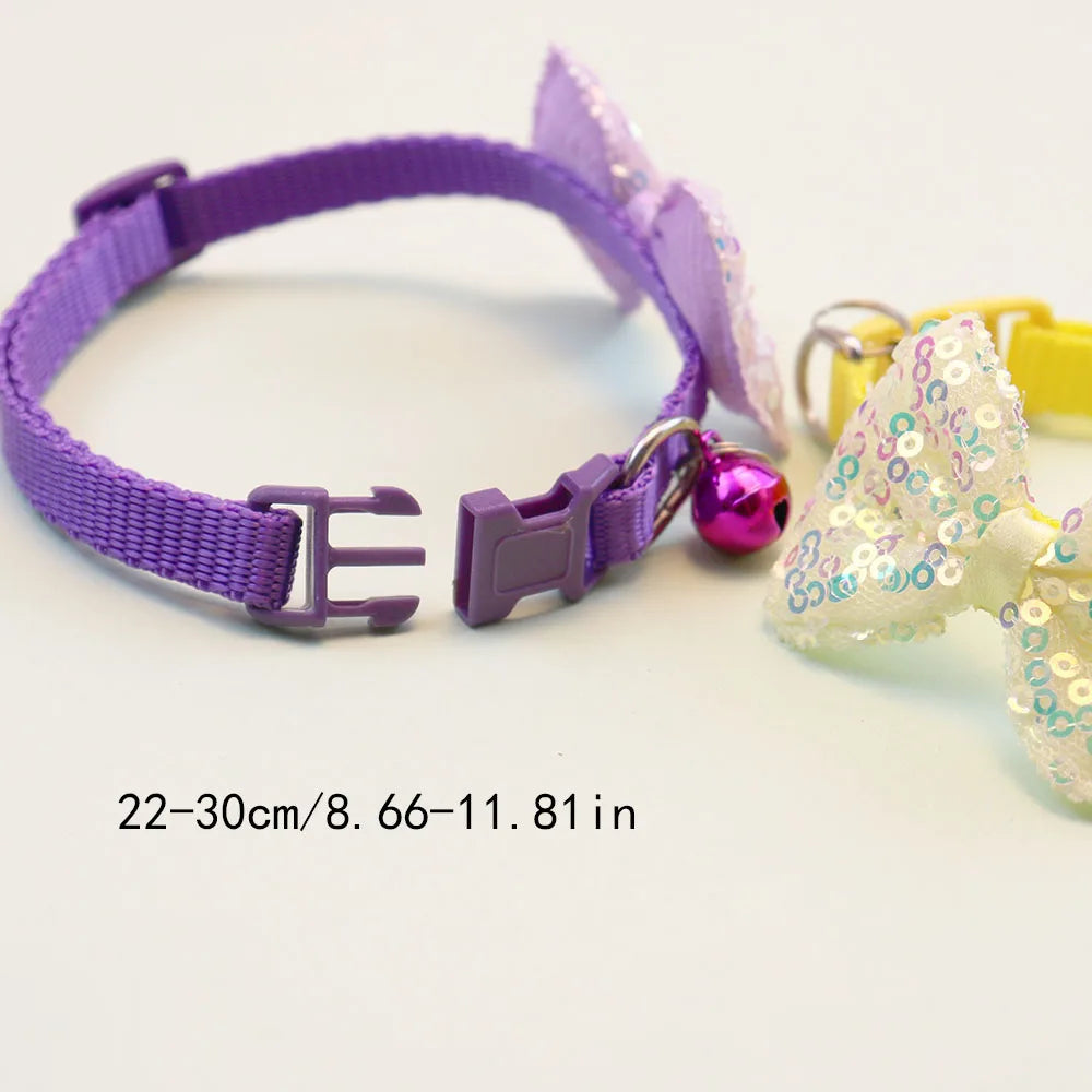 Pet Collar for Cats & Small/Medium Dogs Cute Bowknot Neckband, Soft Comfortable Material, Adorable Pet Accessory for Daily Wear