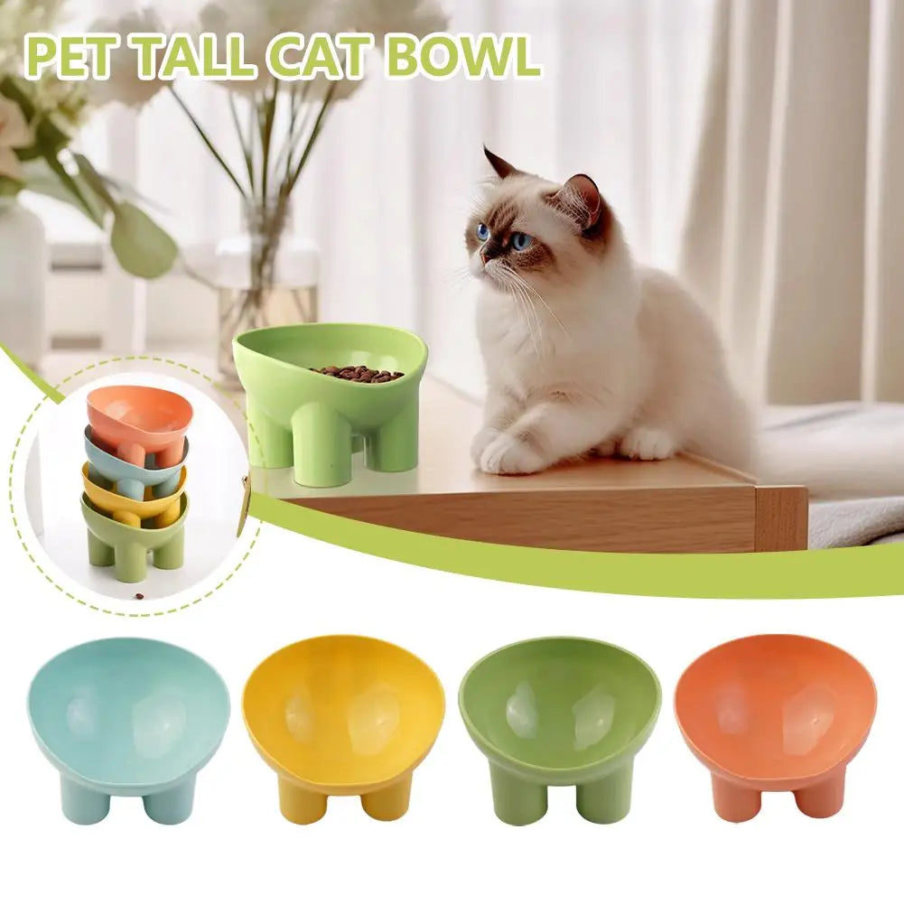 High Foot Dog Bowl Non-Slip Cat Dog Bowl Neck Protector Pet Food Water Bowl Anti-tip Pet Feeder Feeding Bowl Double Cat Bowl