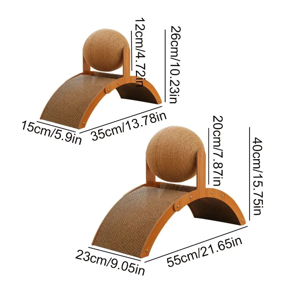 Corrugated Paper Sisal Cat Scratching Ball Wear-Resistant Wood/Sisal Cat Grinding Paw Balls Ferris Wheel Shape Brown