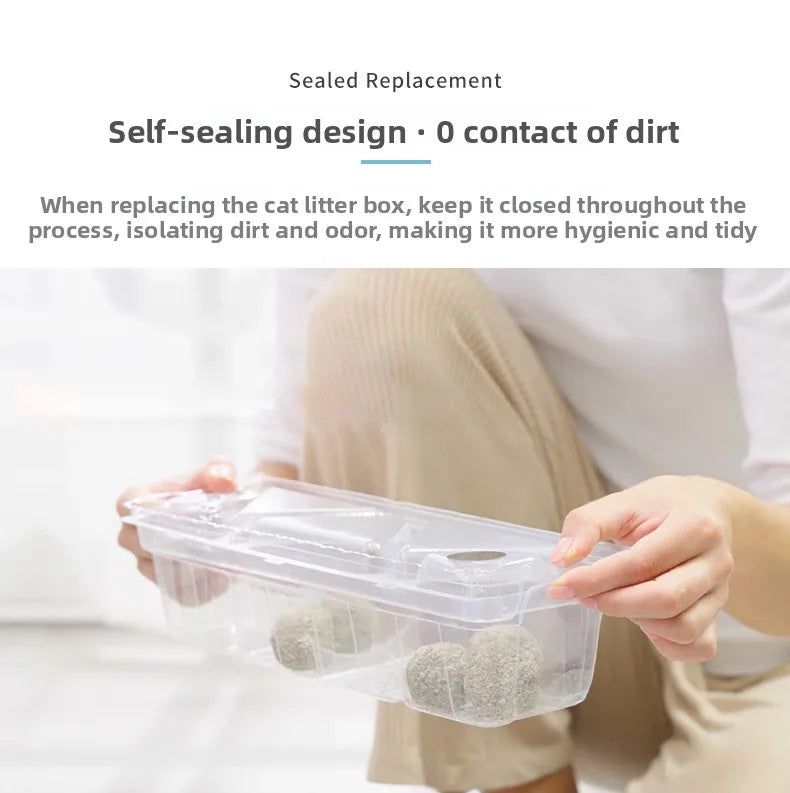 Easy To Clean Cat Litter Box Hand-pulled Shit Shoveling Fully Enclosed Cat Toilet Semi-automatic Cat Litter Box  Litter Tray