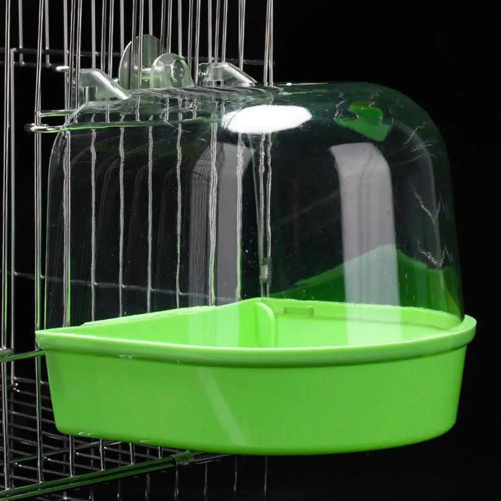 Hanging Bird Bath Cube Parrots Bathtub Bath Shower Box Cage Accessory for Little Bird Canary Budgerigar Cockatiel Lovebird Boxes