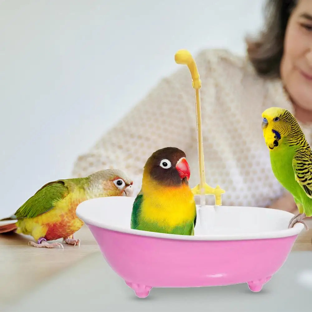 Automatic Parrot Bathtub Intelligent Bath Bird Shower Bathtub Cute Supplies Plastic Parrots Bath Toy Household Accessory