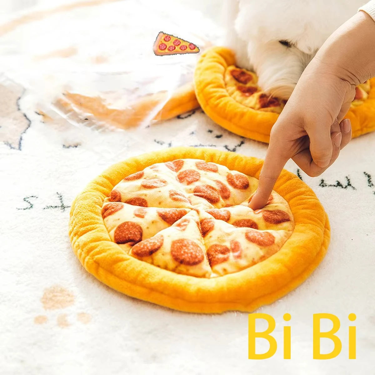 Plush Dog Toy Doughnut Pizza Shape Pet Squeaky Toys for Small Large Dogs Cleaning Teeth Puppy Chew Sound Toy Pet Supplies