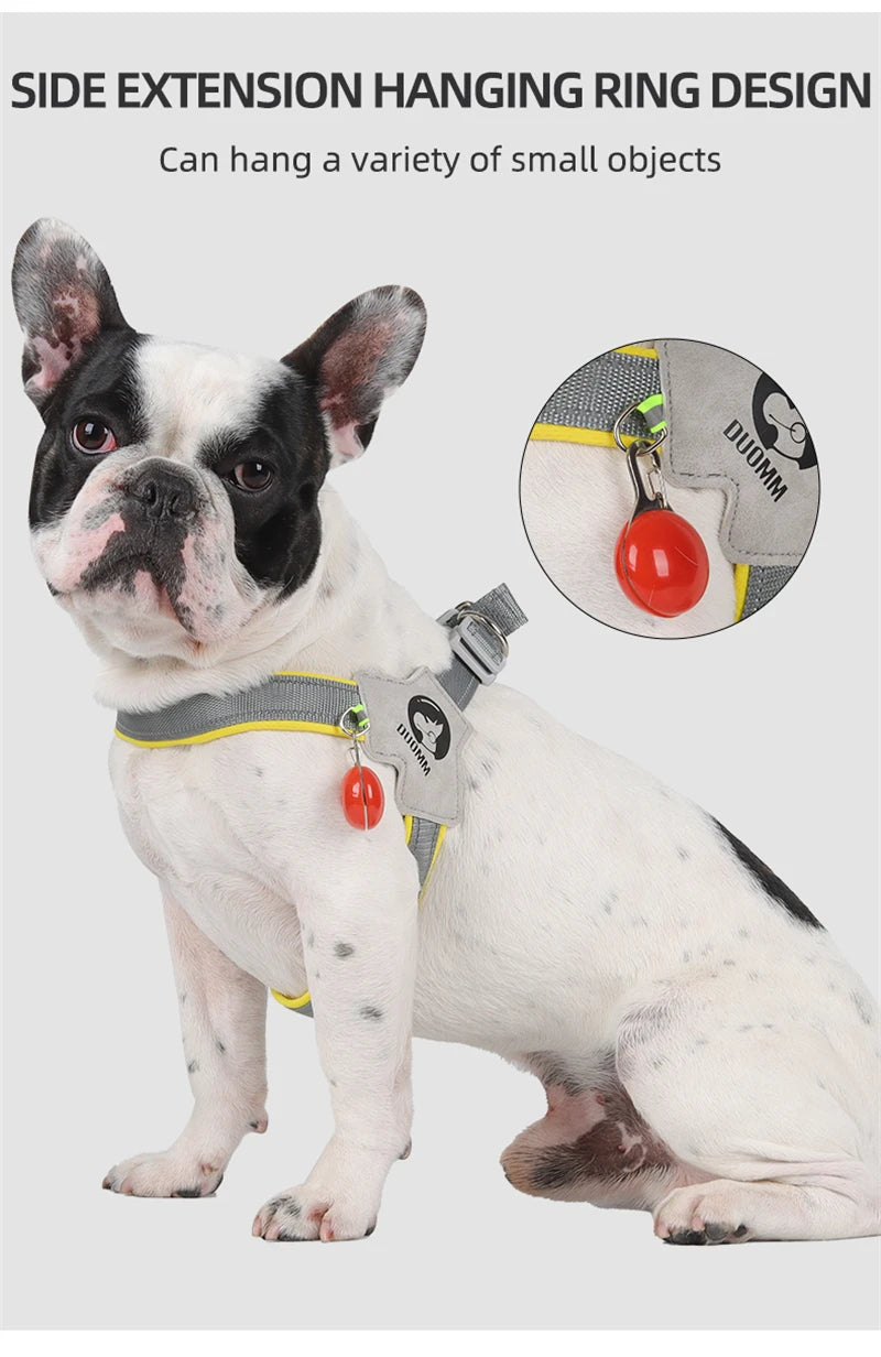 Reflective Pet Dog Harness Saddle Style Breathable Dog Chest Strap for French Bulldog Collar Small Medium Dogs Puppy Harnesses