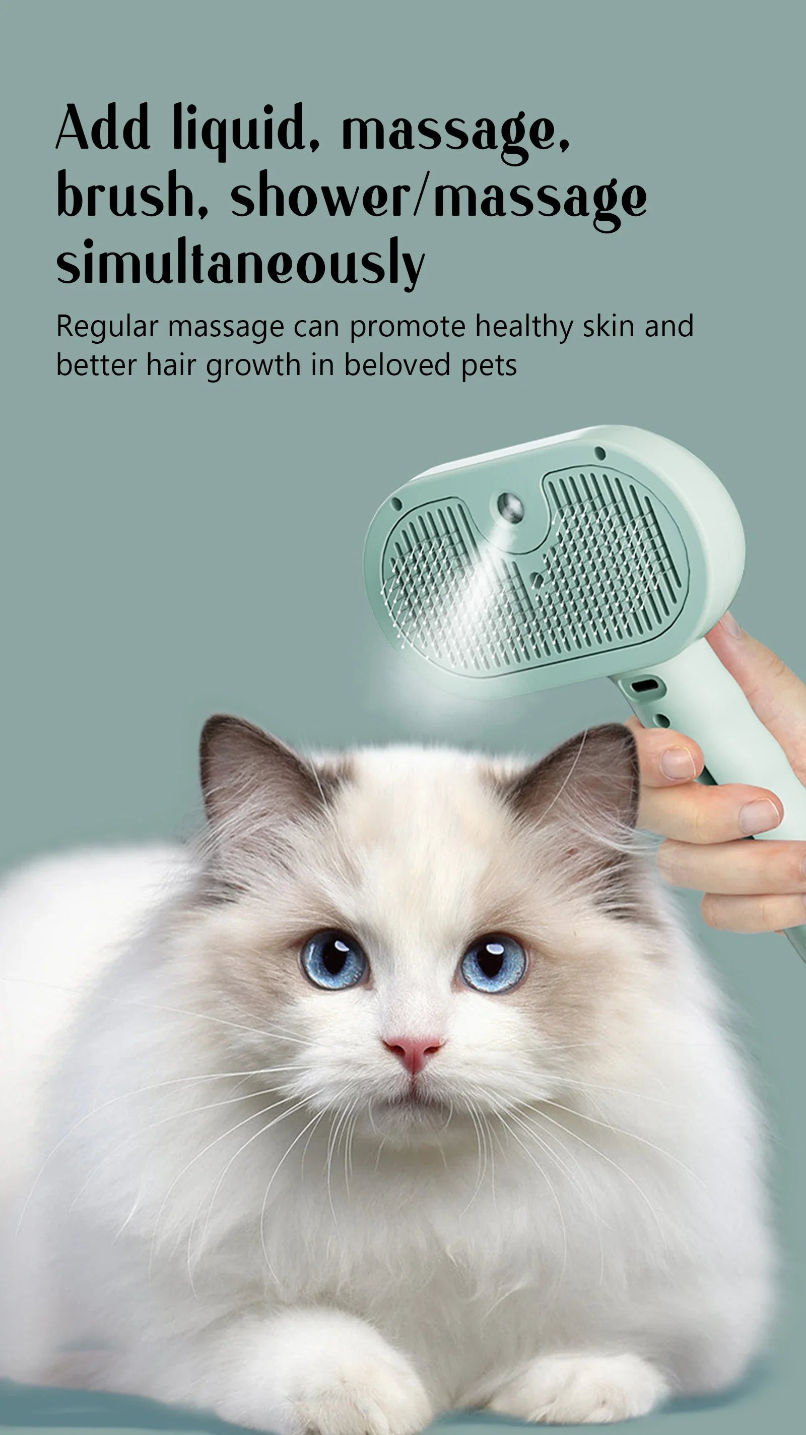 Pet Spray Hair Comb, Pet Hair Remover Cleaning Brush, Cats Grooming Dog Accessories Tools, Dematting Water Mist Humidifier Comb