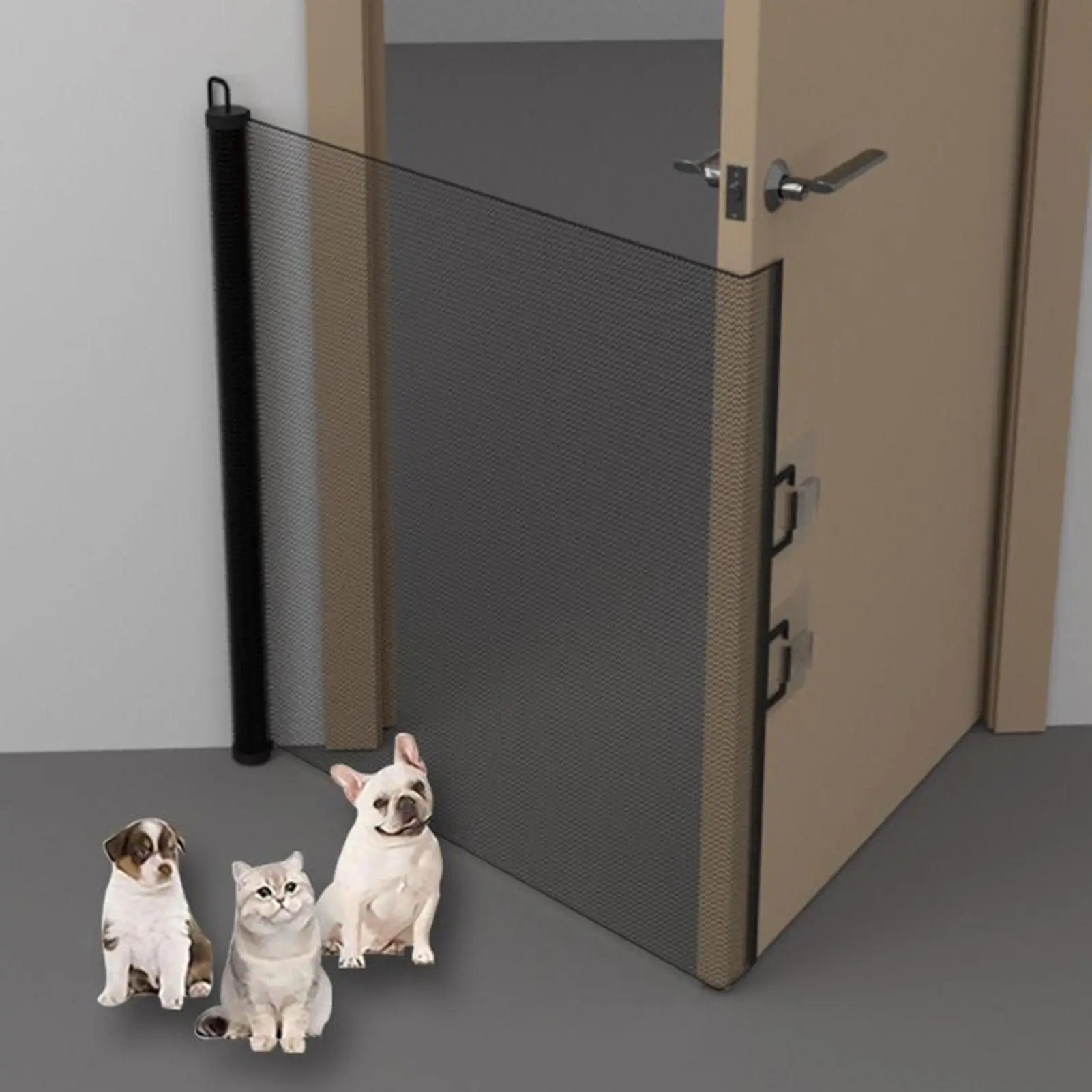 Retractable pet gate Safety Kids Pet Mesh Isolation Net No-Drill Cat Baffle Indoor Mesh Fence For Deck Kitchen Porch