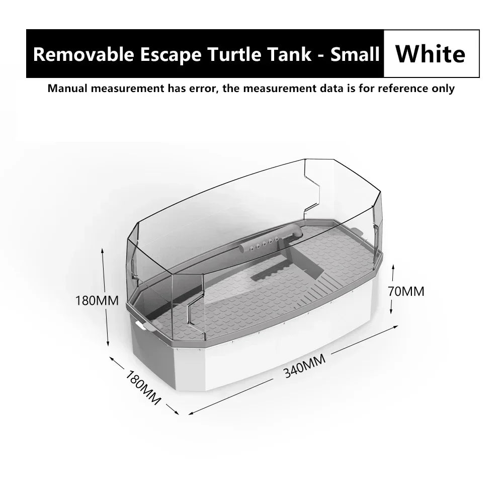 Turtle Habitat Tortoise Feeding Boxes with Basking Platform Reptiles Tortoise Vivarium Box Aquarium for Turtles Tank Feeding Box
