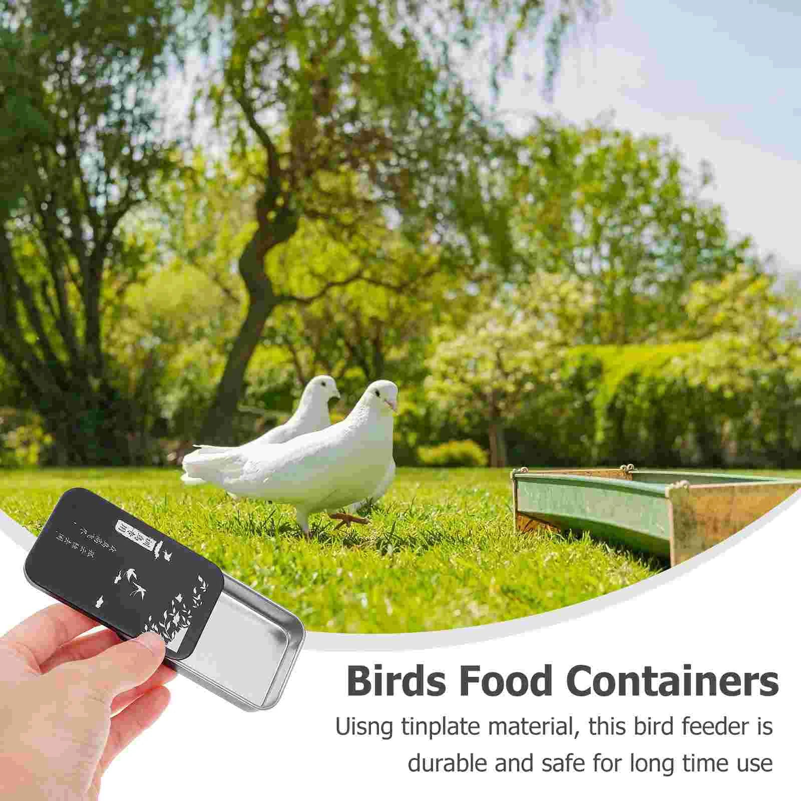 2 Pcs Food Containers Bird Training Box Pet Supplies Feed Birds Toys Black Sliding Case Metal