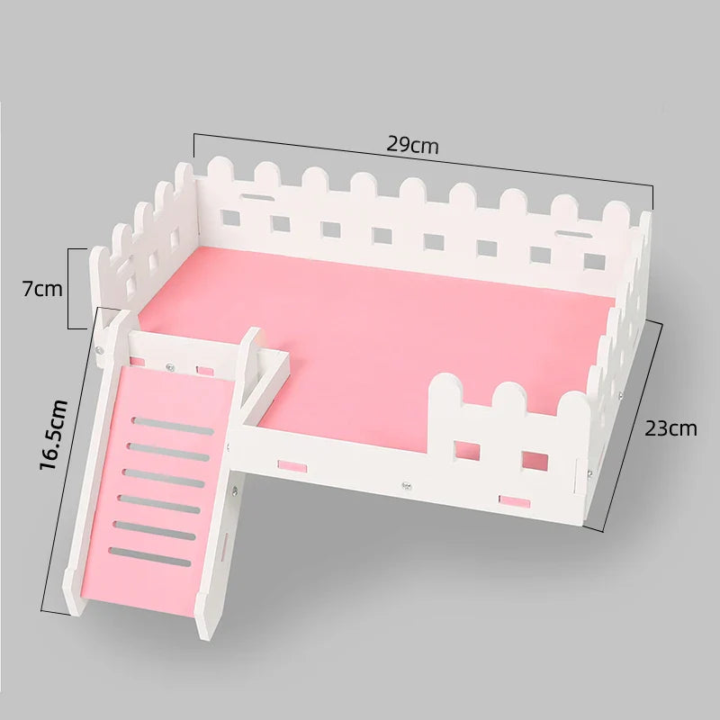 Double Layer Hamster Playing Standing Platform Safety Climbing Ladder Small Animals Cage Toys for Mouse Rat