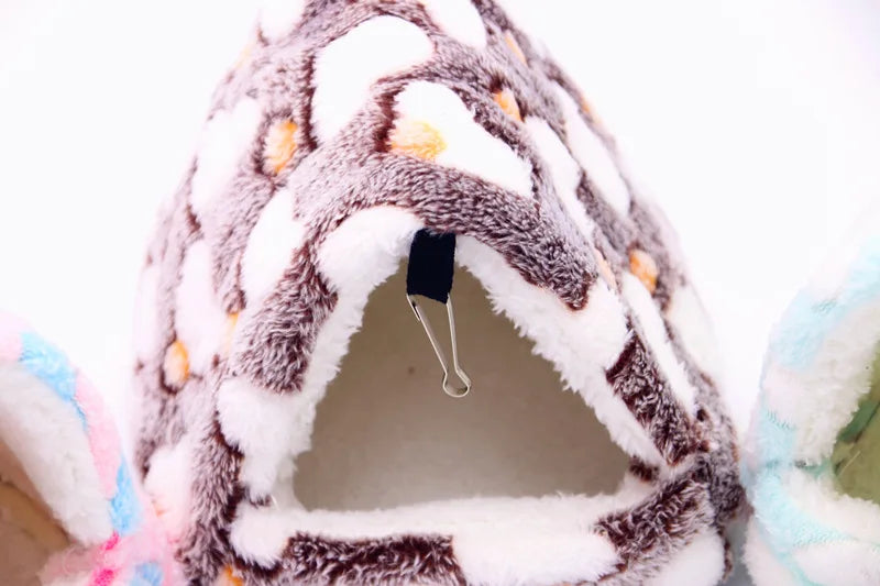 Hamster House Warm Soft Beds and Houses Rodent Cage Printed Hammock for Rats Cotton Guinea Pig Accessories Small Animals 햄스터