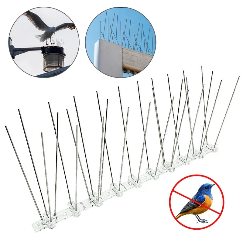 25cm Anti Pigeon Spikes Deterrent Anti-Bird Repellent Stainless Steel Bird Spikes Thorn on Balcony Eaves Sills Bird Proof Nails
