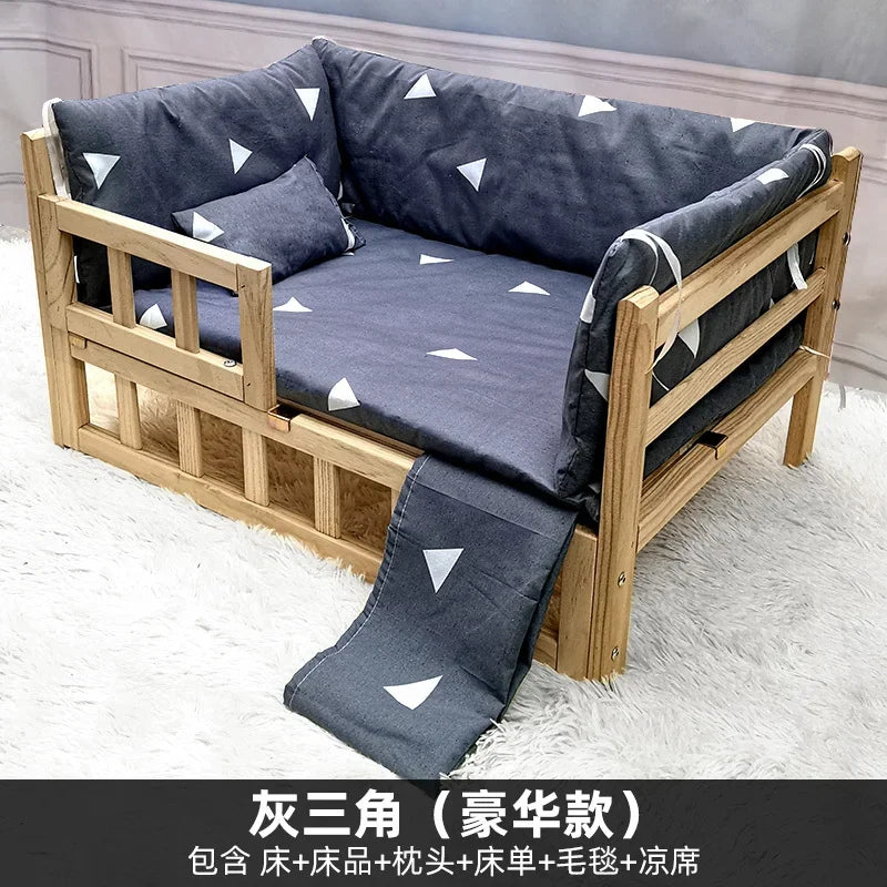Off the Ground Solid Wood Pet Bed Four Season Universal Dog Bed Small to Large Teddy Bed at Special Price