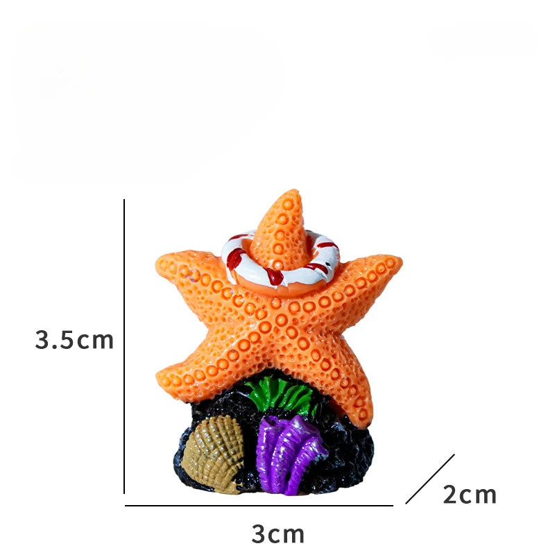Artificial Coral Fish Tank Decoration Starfish Resin Reef Landscape Aquarium Decoration Accessories Craft Tabletop Ornaments