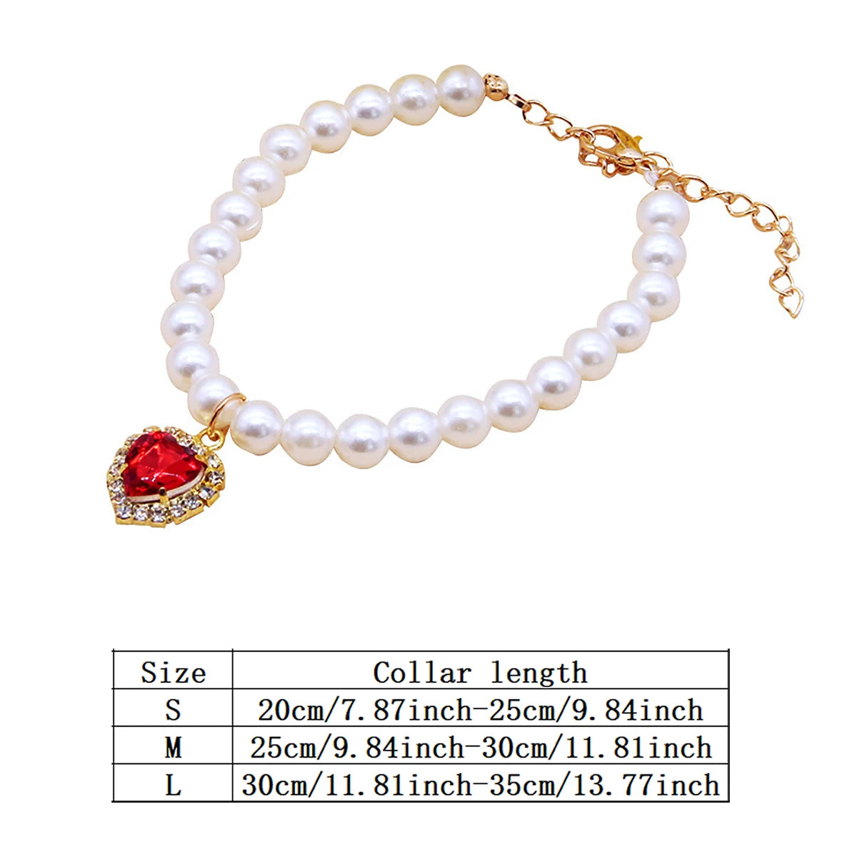 Luxury Pearl Pet Collar Pet Cat Dog Collar Love Pendant Pet Supplies Love Crystal Collar Kitten Collar Cat Necklace