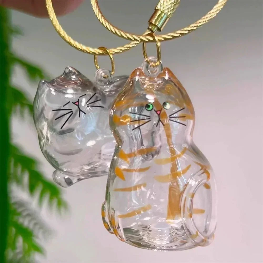 1-40PCS Pet Hair Organiser Memorial Keyring Transparent Cat Hair Organiser Souvenir for Pet Lovers Pet Memorials