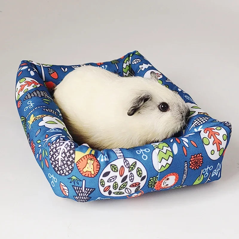 Summer Small Pets Cool Nest Puppy Kitten Rattan Mat Cute Print Pet Cooling Mat for Guinea Pig Hamster Chinchilla Small Cage