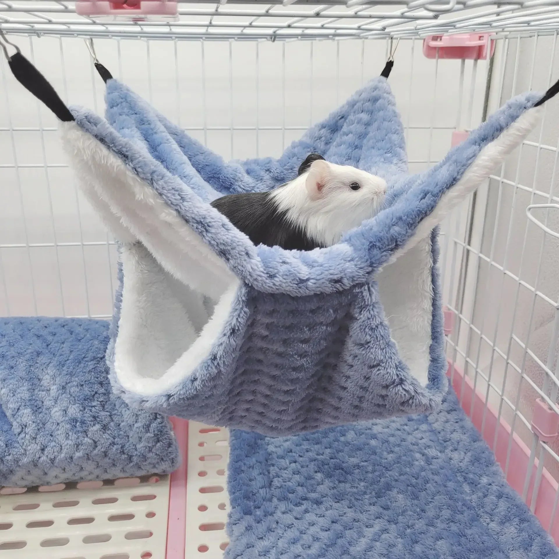 Warm Winter Pet Hammock Double Layer Thick Plush Hamster Hammock Chinchilla Guinea Pig Ferret Sleeping Bag Hamster Hanging Cage