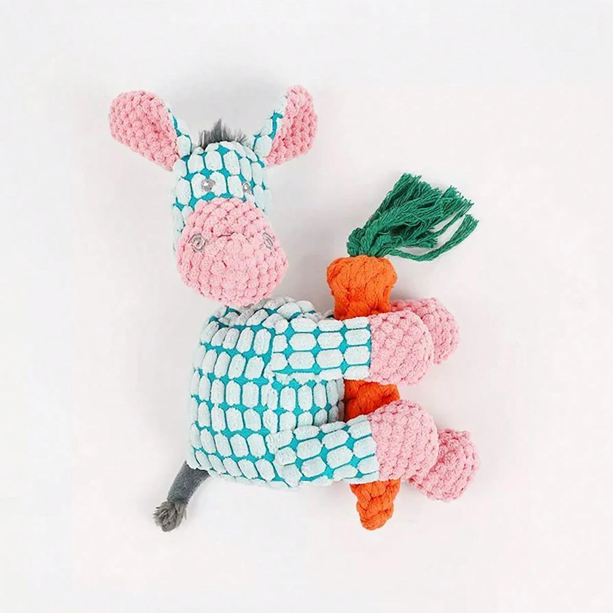 Cute Donkey Plush Toy for Dogs - Squeaky Chewable Interactive Pet Toy with Funny Sound, Soft Plush Puppy Teething Toy