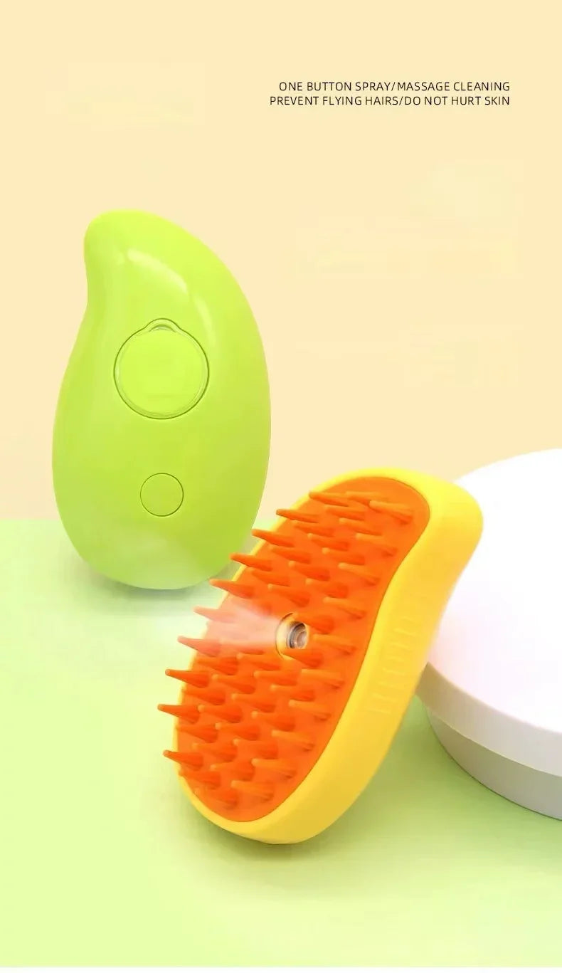 3-in-1 Dog Hair Brush Cat Hair Electric  Anti Flying Pet Cleaning Brush Steam Spray Massage Hair Removal Comb
