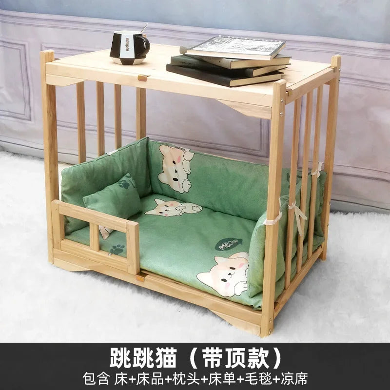 Off the Ground Solid Wood Pet Bed Four Season Universal Dog Bed Small to Large Teddy Bed at Special Price