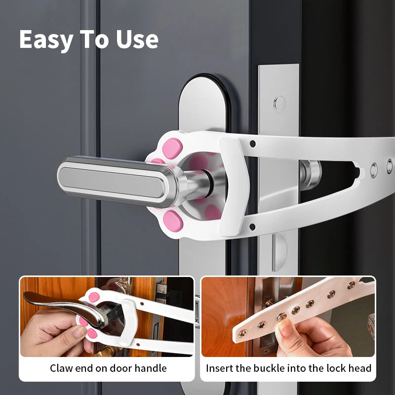 Cat Door Holder Latch Adjustable Prevents Dog Enter Elastic Gate Lock Flex Latch Strap Dog Door Stopper Pet Gate Supplies