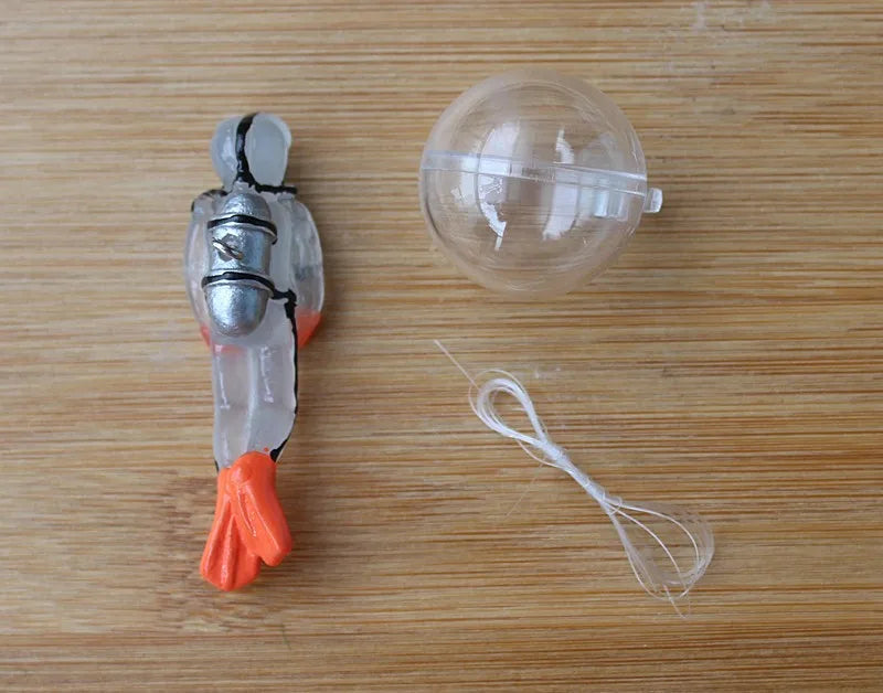 Fish Tank Diver Ornaments Landscape Decoration Aquarium Gifts Fish Tank Popular Floating Accessory with Ball and Line
