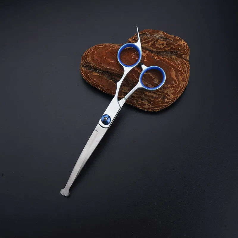Premium Titanium Coated Dog Grooming Scissors with Safety Round Tips - Professional Grade Kit for Precise and Safe Trimming