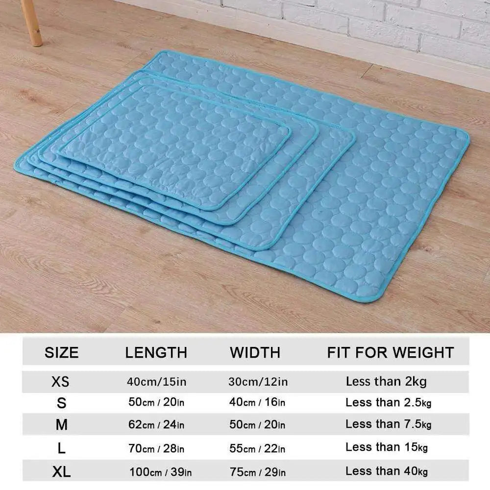 Cooling Dog Mat Summer Pad Mat For Dogs Cat Ice Silk Blanket Sofa Breathable Pet Dog Bed Summer Washable For Small Large Dog Cat