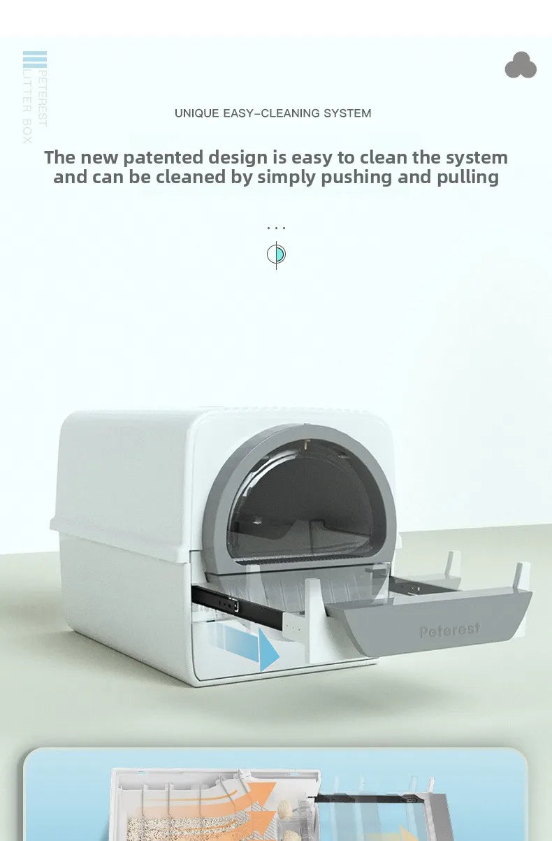 Easy To Clean Cat Litter Box Hand-pulled Shit Shoveling Fully Enclosed Cat Toilet Semi-automatic Cat Litter Box  Litter Tray