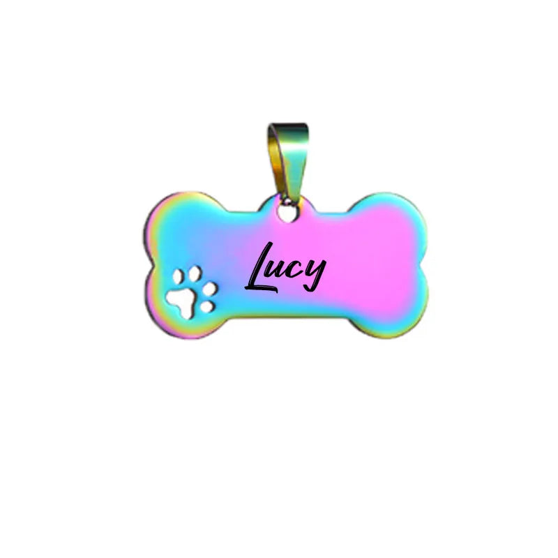 Custom Pet ID Tag Free Engraved Keychain for Dog Cat Name Tag Pendant Personalized Bone Paw Pet Accessories