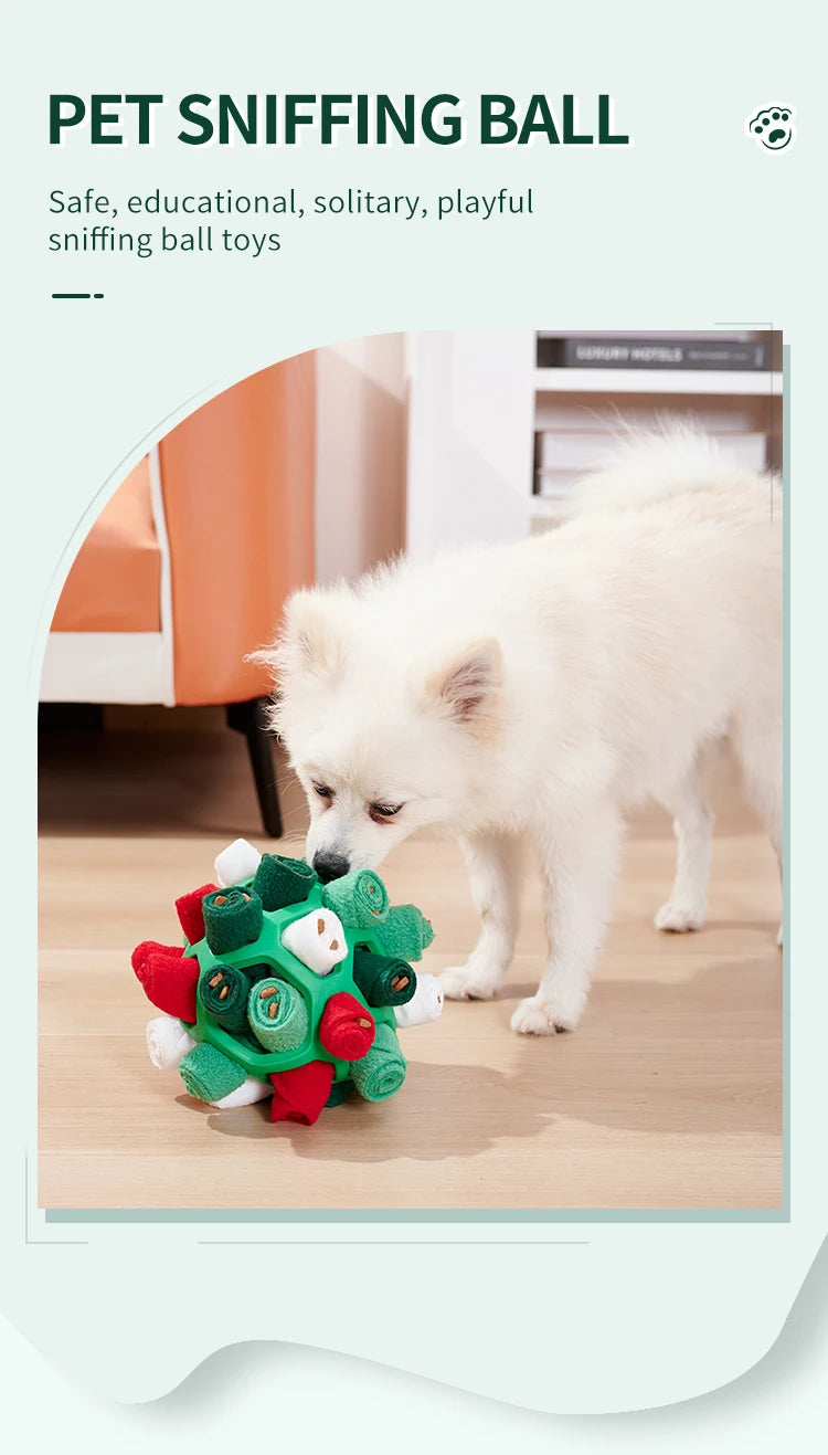 Pet Sniffing Ball Halloween Christmas Gift Toy for Pets Hiding Food Toy For Dog Interactive Rubber Ball Dog Sniffing Puzzle Toys