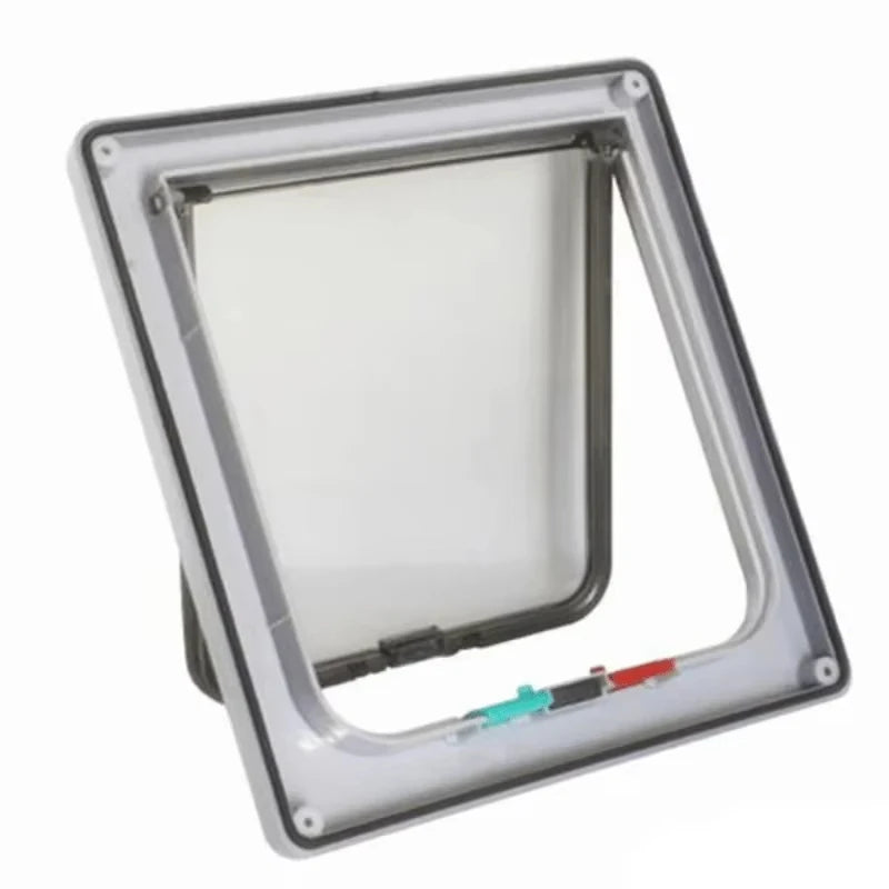 4 Way Lockable Dog & Cat Door,Pet Gate Allows Free Access in Both Directions,Flap Pet Gate Door,Cat door, Pet Safety Supplies