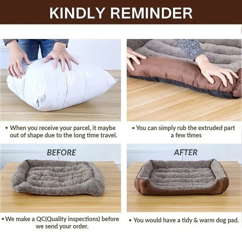(S-3XL) Large Pet Cat Dog Bed 8Colors Warm Cozy Dog House Soft Fleece Nest Dog Baskets House Mat Autumn Winter Waterproof Kennel