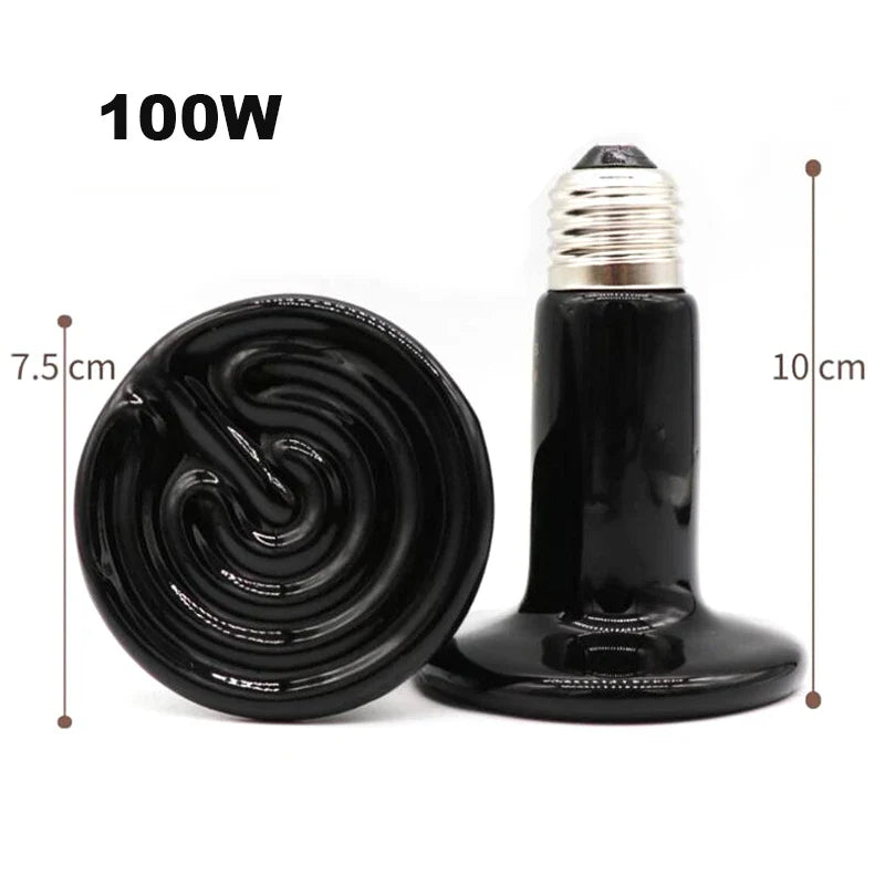 Mini Pet Reptile Infrared Ceramic Heating Lamp 220V Heat Emitter Light Bulb 50W 75W 100W E27  Turtle Warm Bulbs F2