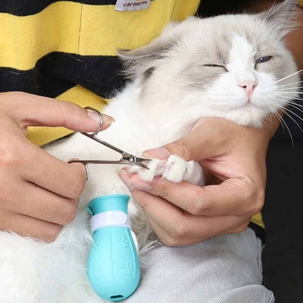 4PCS Adjustable Cat Foot Cover Silicone Multi-Color Anti-Scratch Cat Shoes Waterproof Cat Claw Protector Pet Grooming