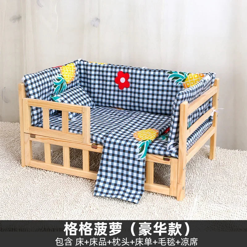 Off the Ground Solid Wood Pet Bed Four Season Universal Dog Bed Small to Large Teddy Bed at Special Price