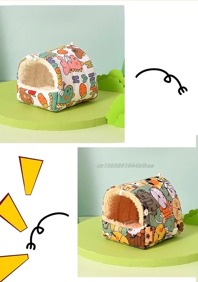 Hamster House Cozy Small Hideouts Warm Hamster Nest Guinea Pig House for Comfortable Rabbit Chinchilla Hedgehog Ferret for Good