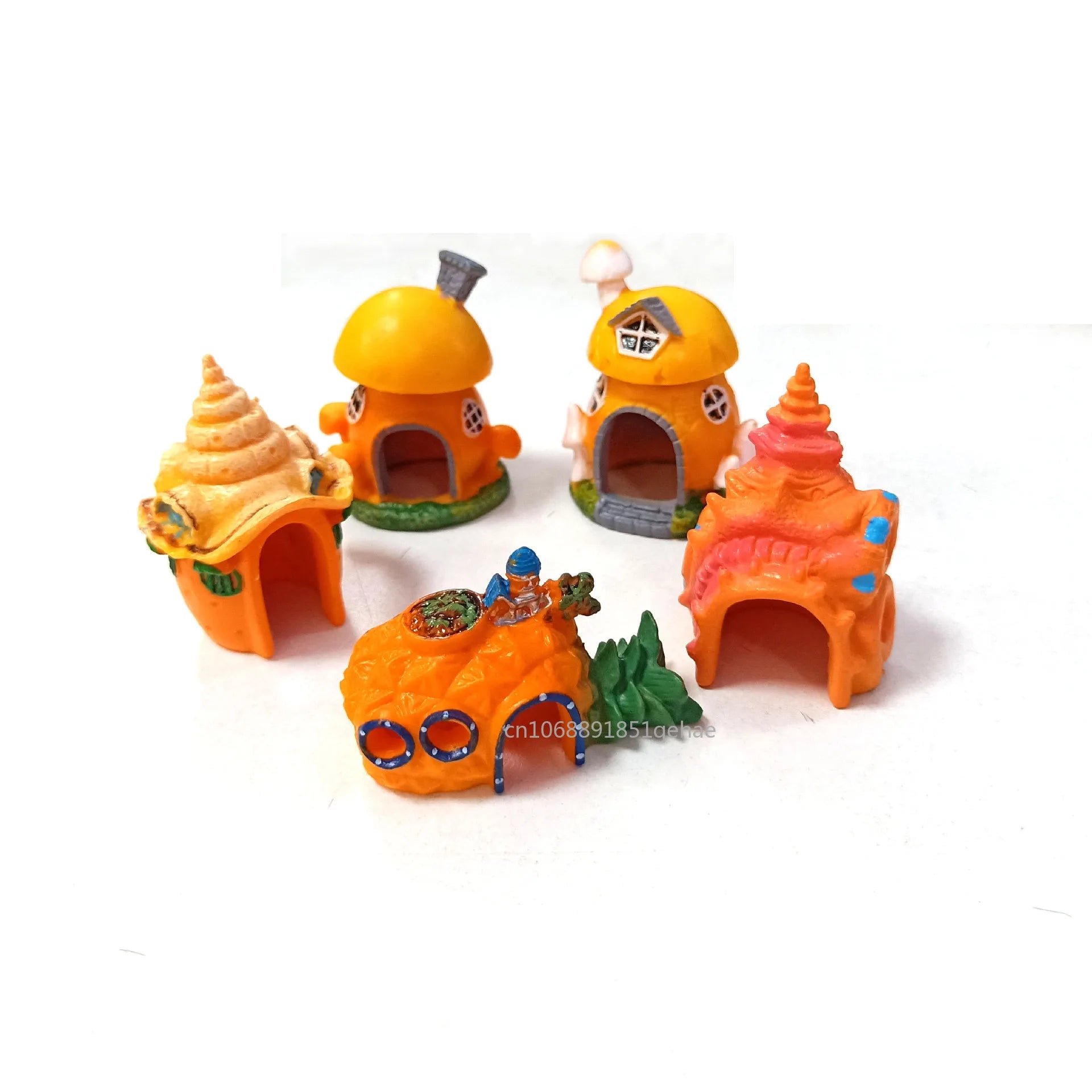 Aquarium Decoratations Fish Tanks Accessories for Fish Shrimp Hiding Shelter Simulation PVC Mini Mushroom Conch House Ornaments