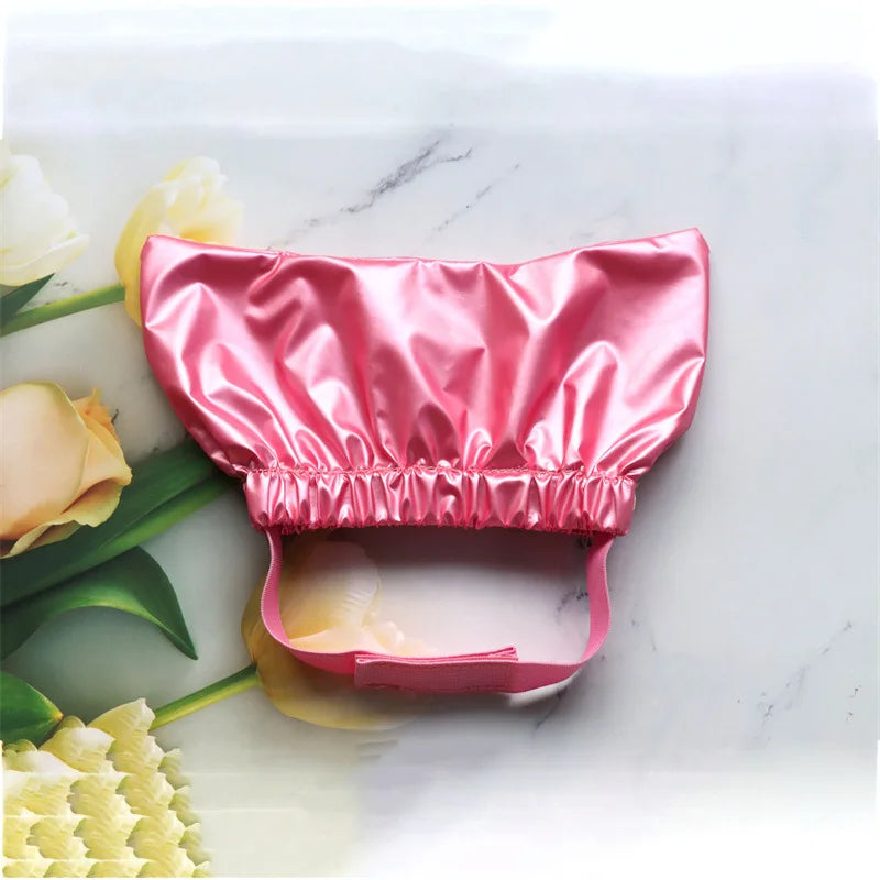 Bath shower cap Double-layer waterproof and anti-bubble cap for cats and dogs Fashionable and elegant pet items pet Clean tools