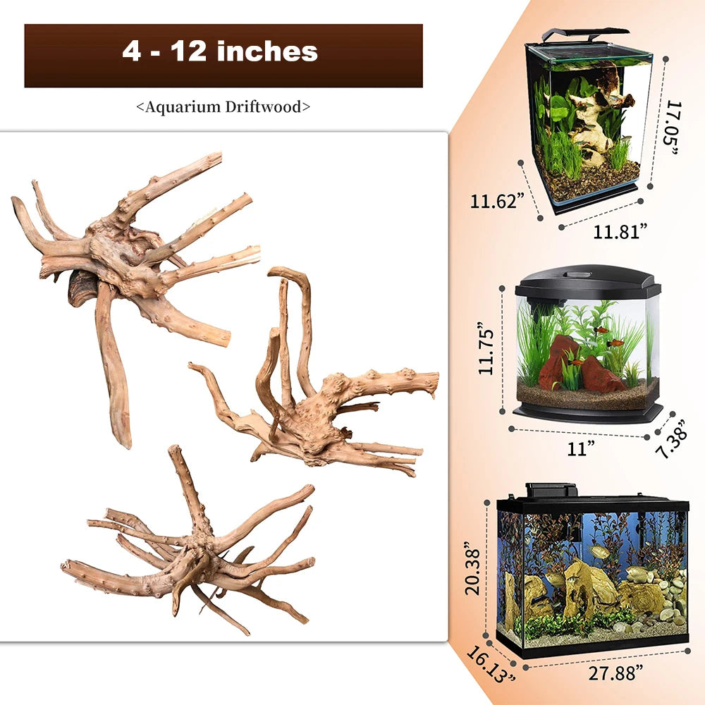 Natural Wooden Fish Tank Decorations Plant Stem Tree Trunk Driftwood Tree Aquarium Fish Landscaping Tree Roots Ornaments