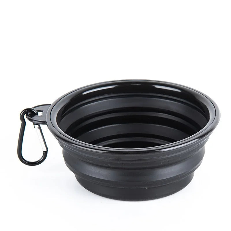 Dog Folding Bowl Portable Dog Travel Pet Food Water Bowl for Outdoor Walking Silicone Cat Dog Food Water Bowl Lip GS03